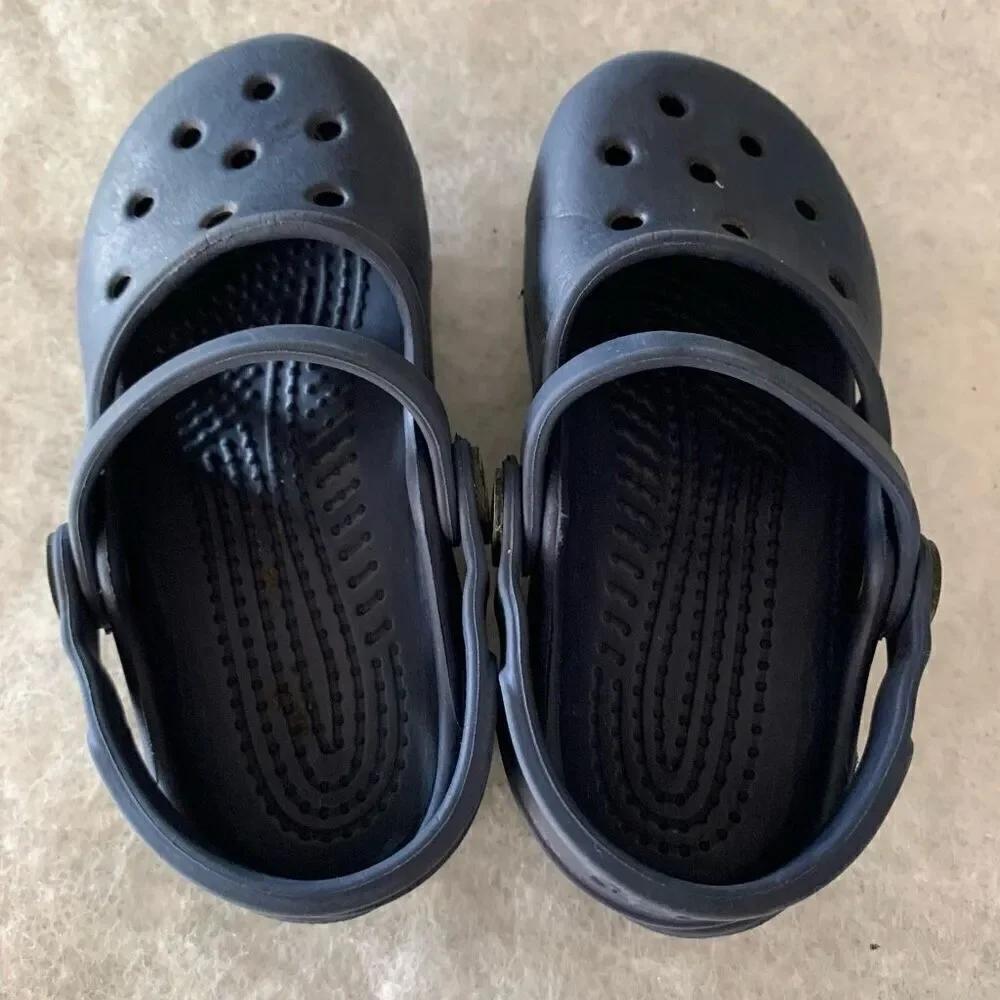 Crocs Size Infant 6-7 Blue Mary Jane Slingback Blue Casual Sandals Clogs